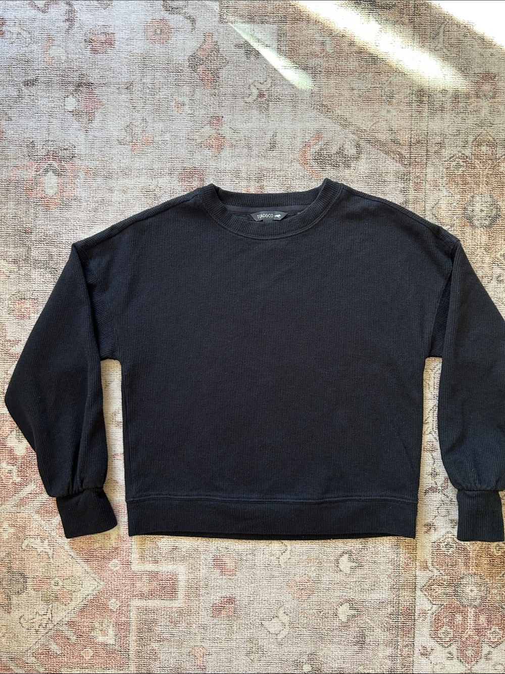 Toad & Co Black Crewneck Pullover Sweater